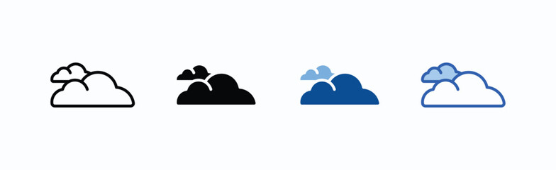 Cloud icon sheet multiple style collection isolated vector