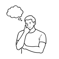 young man thinking about something