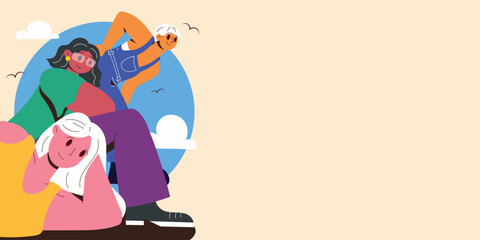 International Women's Day on March 8. Vector illustration of women from different nationalities. Symbol of equality, freedom, and independence. Diverse female faces in a modern flat design.