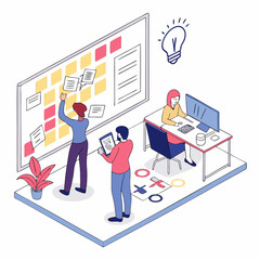 business people with graph