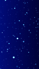 abstract dark luxury blue background with glitter shiny  bokeh lights and particles , holiday christmas new yearvertical social media background