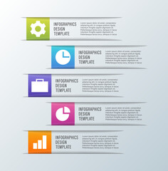 Five steps or options vector 3d infographic design template. Infographic Layout for Business Presentation Slides