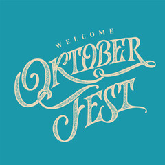 Oktoberfest handwritten lettering. Oktoberfest typography vector design for greeting cards and poster. Beer Festival vector banner. Design template celebration. Vector illustration.