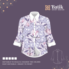 beautiful batik shirt template design 69