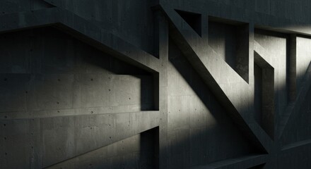 Grayscale geometric light and shadow abstract