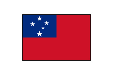 The flag of Samoa features a blue rectangle with five white stars and a red field, symbolizing the nation's identity and heritage. It represents pride and unity for the Samoan people.