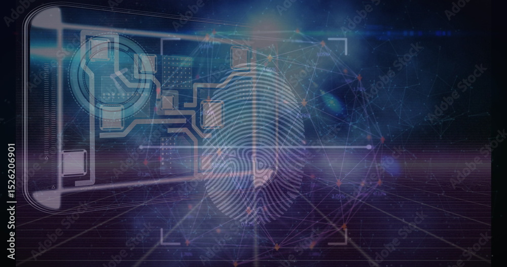Poster image of data processing over clock and fingerprint