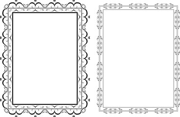 vector frames black on a white background, vintage