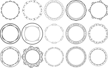 vector frames black on a white background, vintage