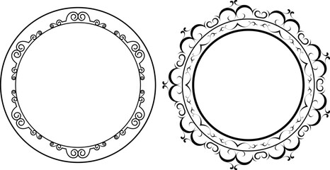 vector frames black on a white background, vintage