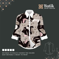beautiful batik shirt template design 62