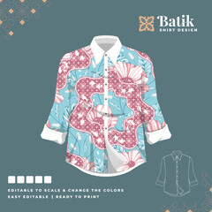 beautiful batik shirt template design 61