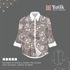 beautiful batik shirt template design 57