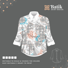 beautiful batik shirt template design 55
