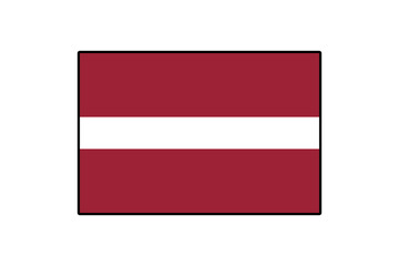 Obraz premium This graphic features the flag of Latvia, showcasing its distinct maroon and white colors. The design symbolizes Latvian identity and heritage, often displayed during national events.