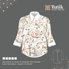 beautiful batik shirt template design 54