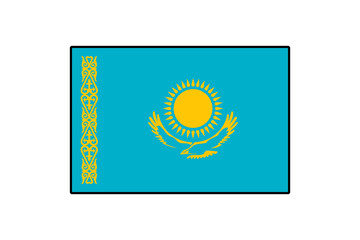 The flag of Kazakhstan features a golden sun and a soaring eagle on a blue background, symbolizing freedom and peace. The vibrant colors represent the nation's rich culture and natural beauty.