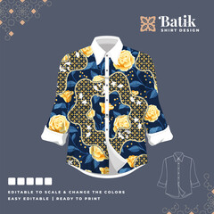 beautiful batik shirt template design 52
