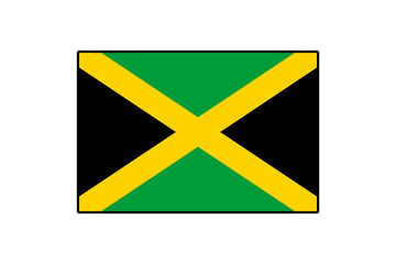 The design showcases the vibrant colors of the Jamaican flag, featuring a unique pattern with green, black, and yellow elements, representing the nation's rich culture and heritage.