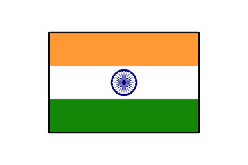 The national flag of India features three horizontal bands of saffron, white, and green, with a blue Ashoka Chakra at the center. This symbol represents the country's heritage and unity.
