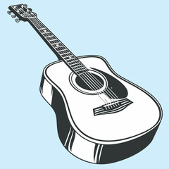 Obraz premium Acoustic guitar isolated on white free online download.