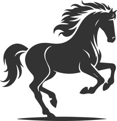 Running horse silhouette vector drawing artwork