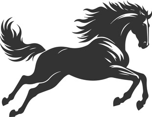Running horse silhouette vector drawing artwork