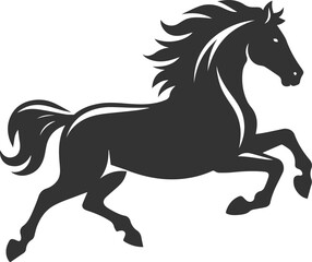 Running horse silhouette vector drawing artwork
