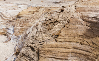 Gran Canaria, textures of the rocks of El Confital beach on the edge of Las Palmas de Gran Canaria