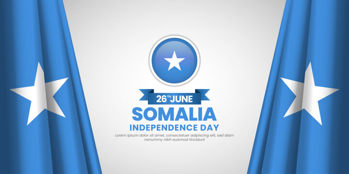 Somalia flag for independence day banner background with blank space area