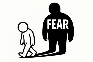 Shadow of Fear Follows Man – Metaphor for Anxiety and Silent Struggle