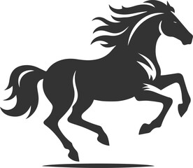 Running horse silhouette vector drawing artwork