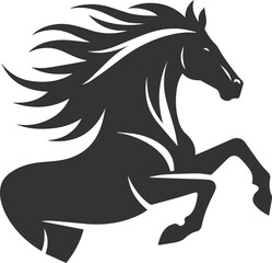 Running horse silhouette vector drawing artwork