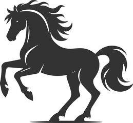 Running horse silhouette vector drawing artwork
