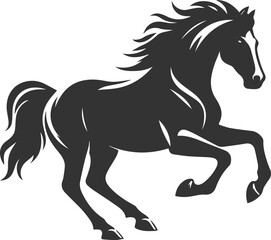 Running horse silhouette vector drawing artwork