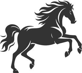 Running horse silhouette vector drawing artwork