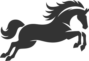 Running horse silhouette vector drawing artwork