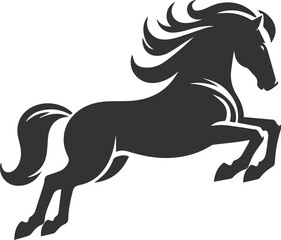 Running horse silhouette vector drawing artwork