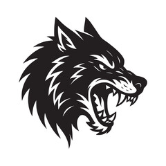 Aggressive Wolf Head – Vector Illustration