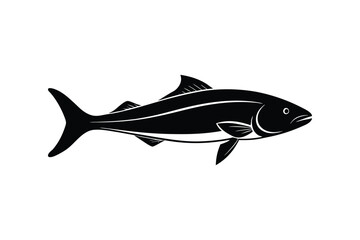 Silhouette art illustration in side view of a mahi-mahi fish.eps