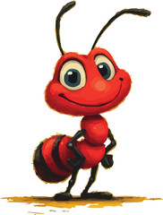 Ant 2D Cartoon Vector Mascot – Cute Insect Character Design for Kids and Branding