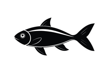 Silhouette art illustration in side view of a salt water fish.eps