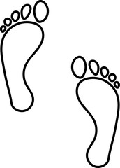 Footprints icon in outline style.