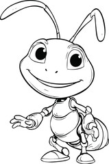 Ant 2D Cartoon Vector Mascot – Cute Insect Character Design for Kids and Branding