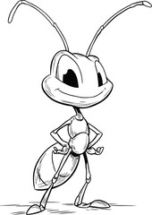 Ant 2D Cartoon Vector Mascot – Cute Insect Character Design for Kids and Branding