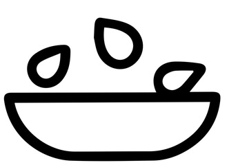 Simple Bowl Filled With Seeds Icon Design A Minimalist Graphic Art