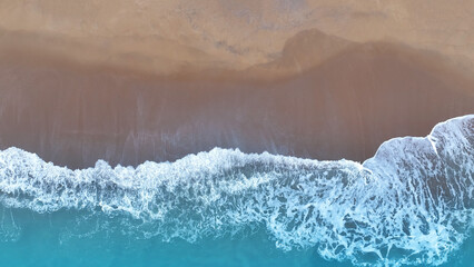 Summer  beach with seascape for summer vacation concept As Sea aerial surf wave ,amazing tropical nature background
