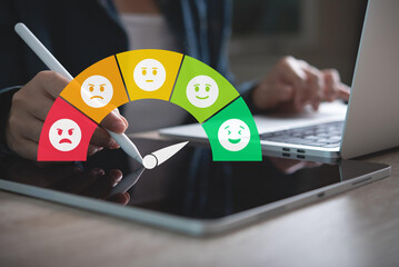 Users rate service experiences on online application for customer feedback and satisfaction for enhanced service, Quality service evaluation Through customer satisfaction surveys on online platforms