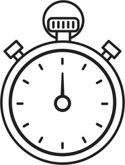 Obraz premium Simple stopwatch illustration in black line art style 