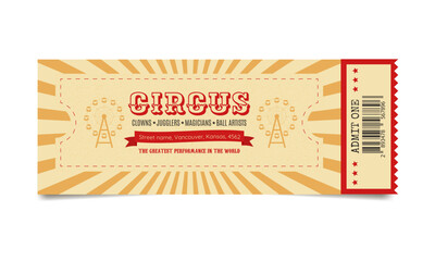 Retro Circus Ticket, Vintage Coupon
